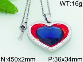 Stainless Steel Stone & Crystal Pendant