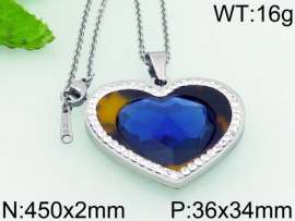 Stainless Steel Stone & Crystal Pendant