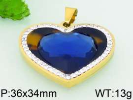 Stainless Steel Stone & Crystal Pendant