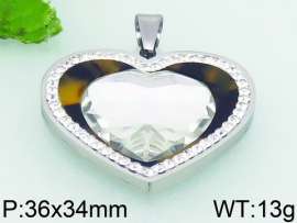 Stainless Steel Stone & Crystal Pendant