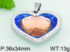 Stainless Steel Stone & Crystal Pendant