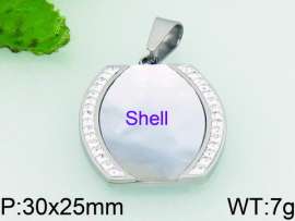 Stainless Steel Stone & Crystal Pendant