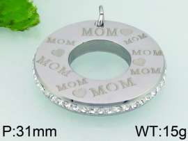 Stainless Steel Stone & Crystal Pendant