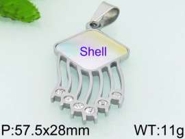 Stainless Steel Stone & Crystal Pendant