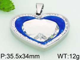 Stainless Steel Stone & Crystal Pendant