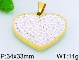 Stainless Steel Stone & Crystal Pendant