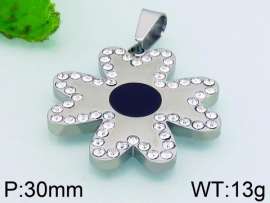 Stainless Steel Stone & Crystal Pendant