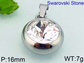 Stainless Steel Stone & Crystal Pendant