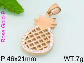 Stainless Steel Stone & Crystal Pendant
