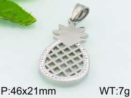 Stainless Steel Stone & Crystal Pendant