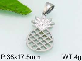 Stainless Steel Stone & Crystal Pendant