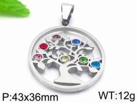 Stainless Steel Stone & Crystal Pendant