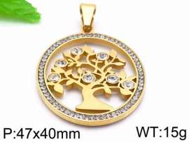 Stainless Steel Stone & Crystal Pendant