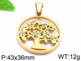 Stainless Steel Stone & Crystal Pendant