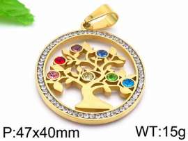Stainless Steel Stone & Crystal Pendant