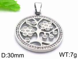 Stainless Steel Stone & Crystal Pendant