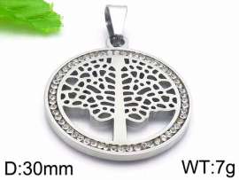 Stainless Steel Stone & Crystal Pendant