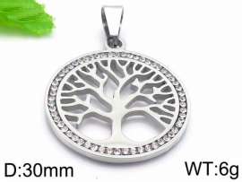Stainless Steel Stone & Crystal Pendant