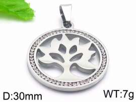 Stainless Steel Stone & Crystal Pendant