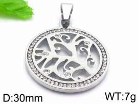 Stainless Steel Stone & Crystal Pendant