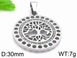 Stainless Steel Stone & Crystal Pendant