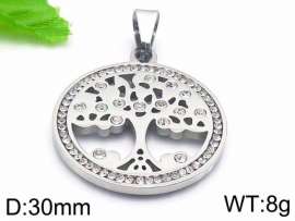 Stainless Steel Stone & Crystal Pendant