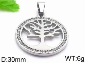 Stainless Steel Stone & Crystal Pendant