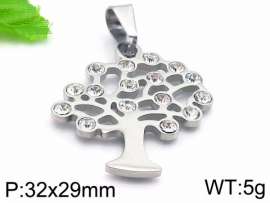 Stainless Steel Stone & Crystal Pendant