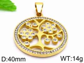 Stainless Steel Stone & Crystal Pendant