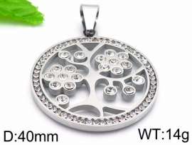 Stainless Steel Stone & Crystal Pendant