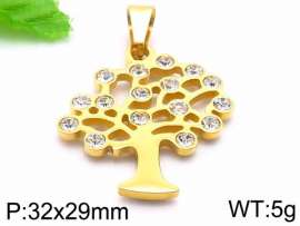 Stainless Steel Stone & Crystal Pendant
