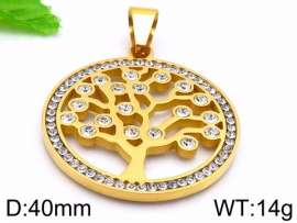 Stainless Steel Stone & Crystal Pendant
