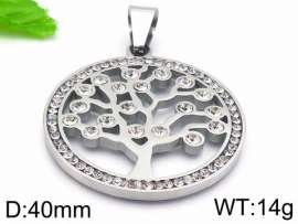 Stainless Steel Stone & Crystal Pendant