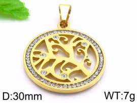 Stainless Steel Stone & Crystal Pendant