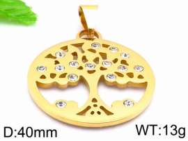Stainless Steel Stone & Crystal Pendant