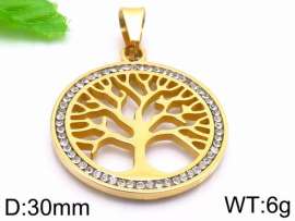 Stainless Steel Stone & Crystal Pendant