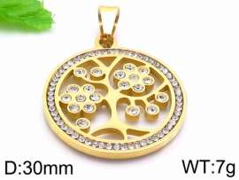 Stainless Steel Stone & Crystal Pendant