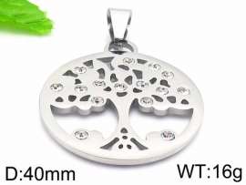 Stainless Steel Stone & Crystal Pendant