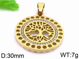 Stainless Steel Stone & Crystal Pendant