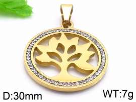 Stainless Steel Stone & Crystal Pendant
