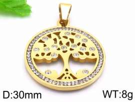 Stainless Steel Stone & Crystal Pendant