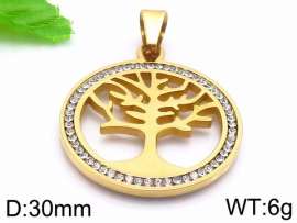 Stainless Steel Stone & Crystal Pendant