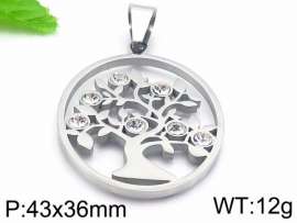 Stainless Steel Stone & Crystal Pendant