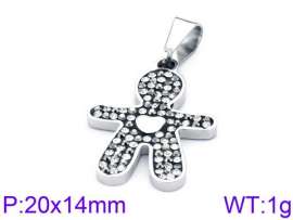 Stainless Steel Stone & Crystal Pendant