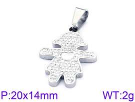 Stainless Steel Stone & Crystal Pendant