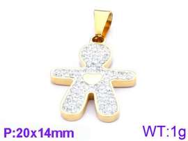 Stainless Steel Stone & Crystal Pendant