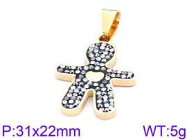 Stainless Steel Stone & Crystal Pendant