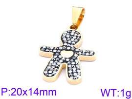 Stainless Steel Stone & Crystal Pendant