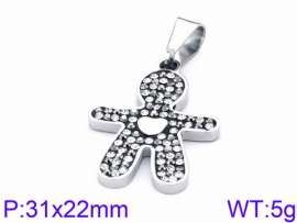 Stainless Steel Stone & Crystal Pendant