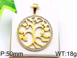 Stainless Steel Stone & Crystal Pendant